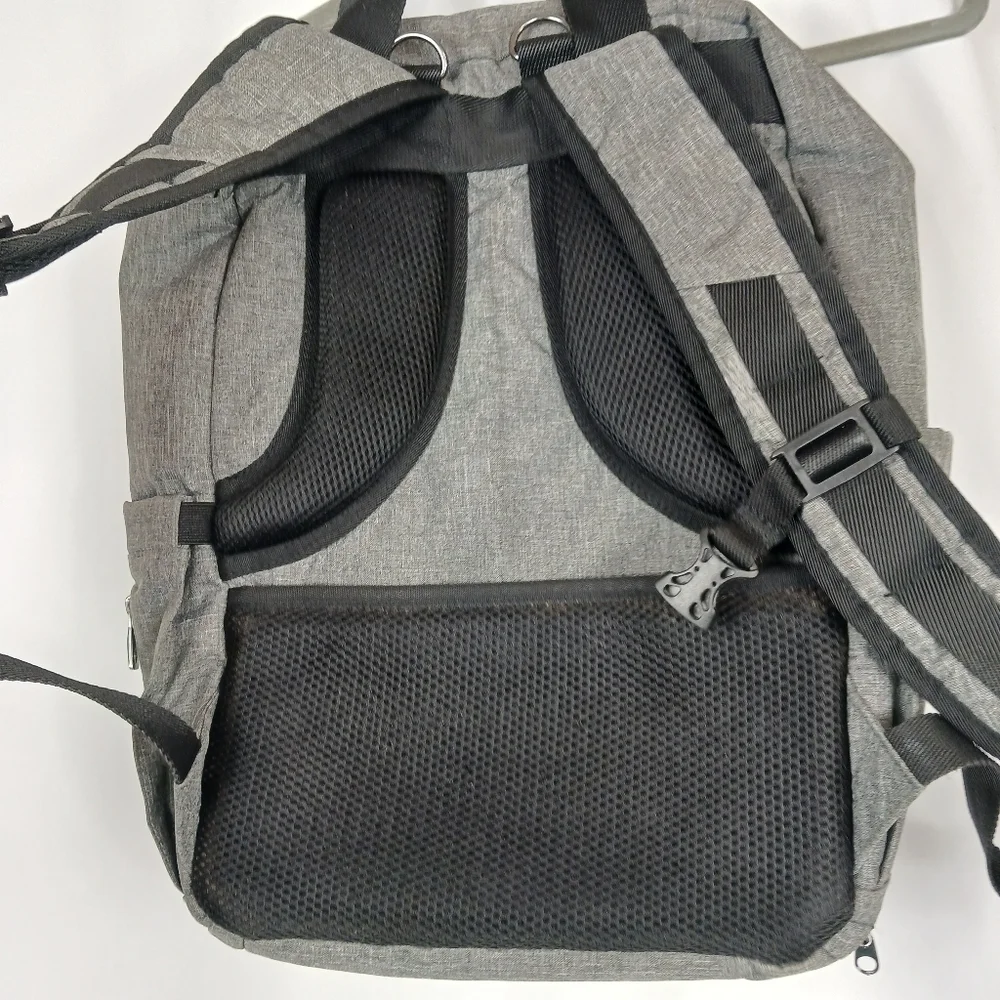 TEBEL Large Capacity Baby Diaper Bag Backpack Multi-Functional Gray
